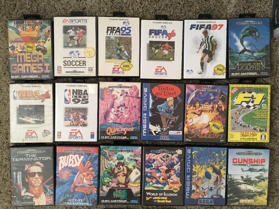 Sega Mega Drive 1 + Sega Mega Drive 2 + 29 jogos