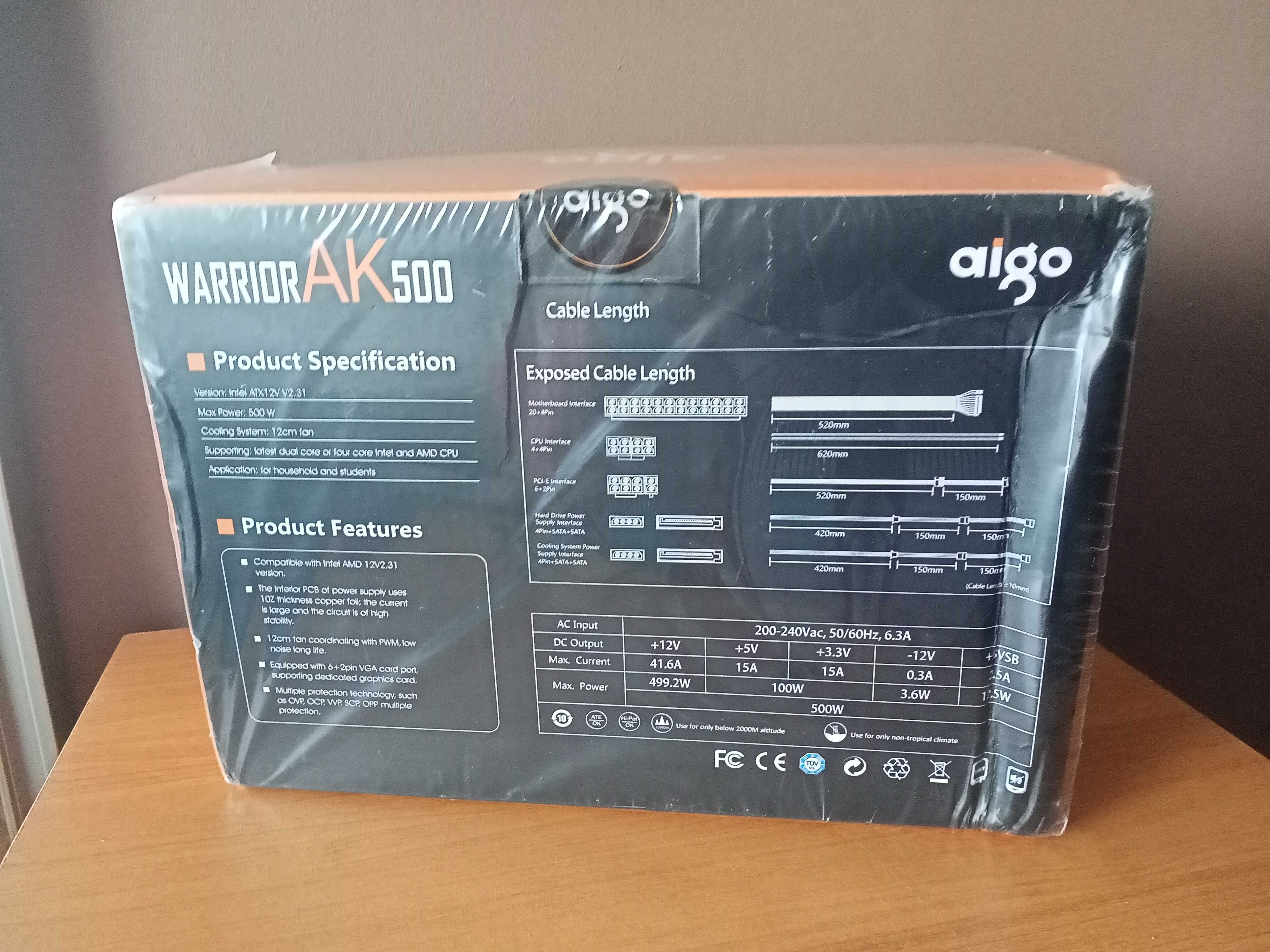 Zasilacz Aigo AK Warrior 500w