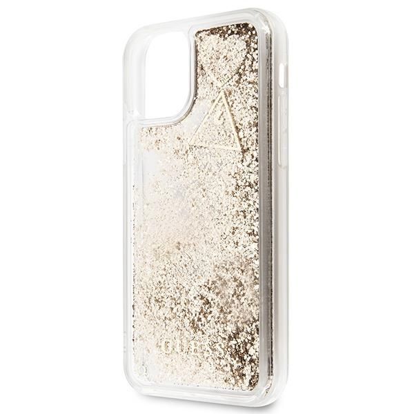 Guess Etui Glitter Charms iPhone 11 / XR Złoty - TPU, Poliwęglan PC