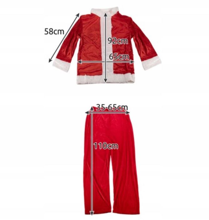 Profesjonalny Strój Kostium Świętego Mikołaja 13 el. Welurowy Miękki