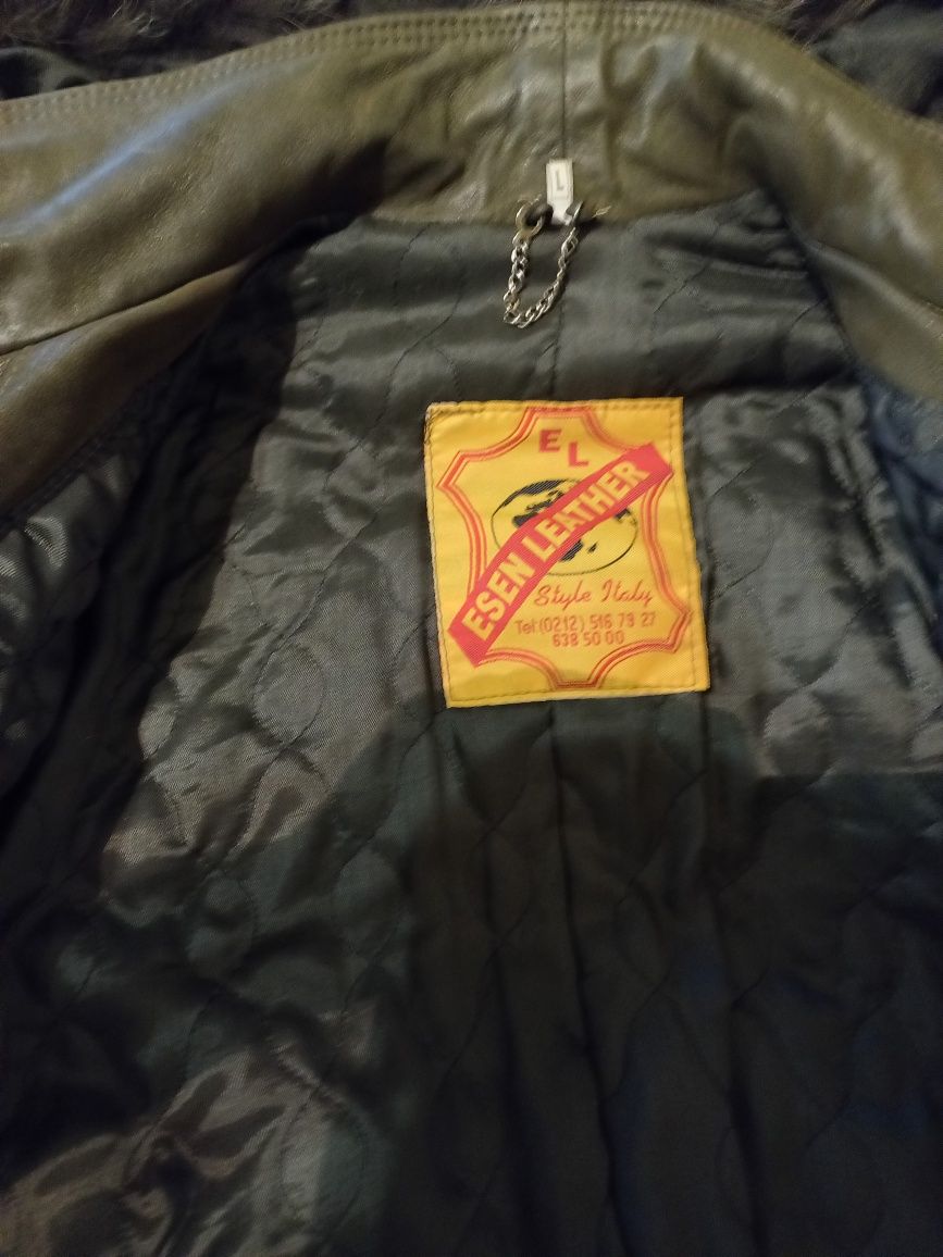 Женская кожаная куртка размер четко L - 48