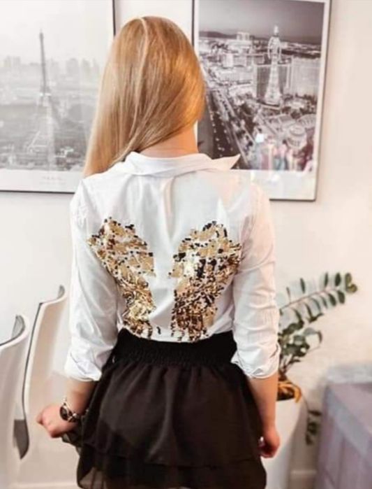 Koszula czarna skrzydła