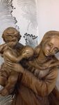 Rzeźba z drewna bardzo duża 80 cm, Madonna z Jezusem, Oryginał.