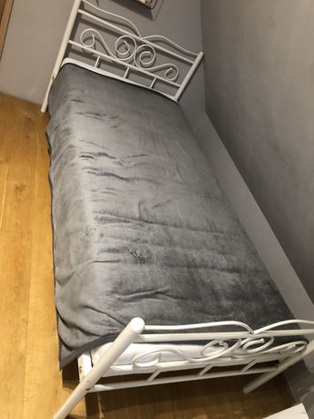 Łóżko metalowe z materacem 90x200