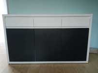 Komoda 150x50 biała/antracyt płyta MDF podwójny blat