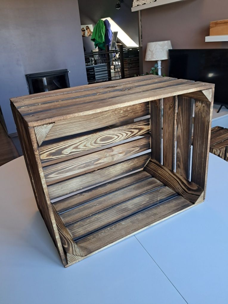 Skrzynka drewniana opalana 50x40x30 solidna nowa z przesyłką OLX