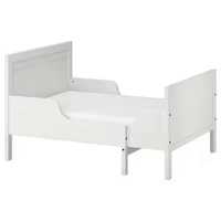 SUNDVIK Ikea łóżko dziecięce rozsuwane, białe, 80x200 cm