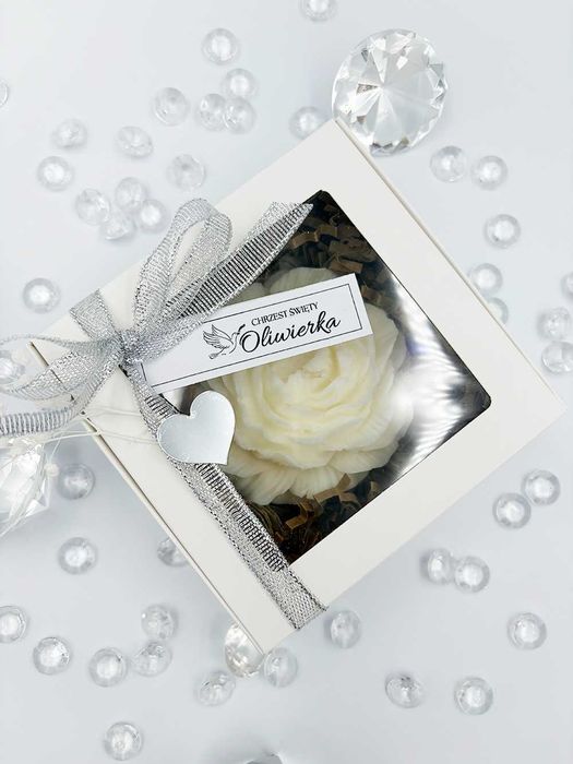 Piwonia - duża świeca sojowa prezent upominek podziękowanie