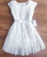 Nowa biała sukienka 140 cm  Komunia wesele
