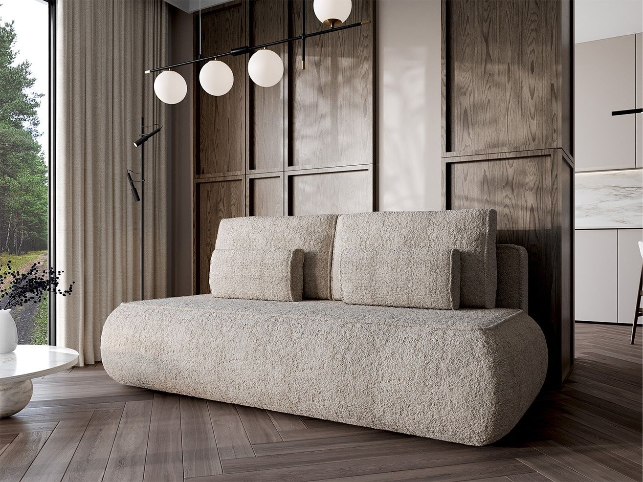 Sofa rozkładana prosto od producenta Baranek boucle