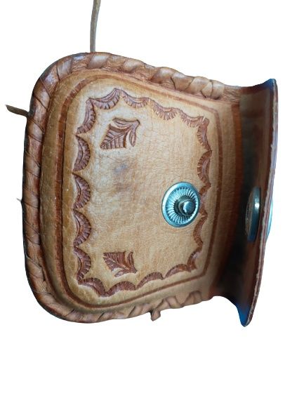 Mini torebeczka skórzana góralska skóra naturalna