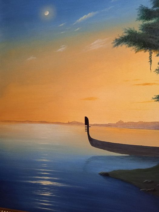 Картина олією на полотні в рамі ,нова