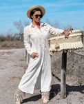 Długa koszula/sukienka Boho z ozdobami.Letnia kolekcja ZOCCO
