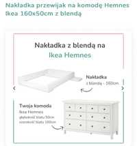 Nakładka/przewijak z blenda na komodę Hemnes