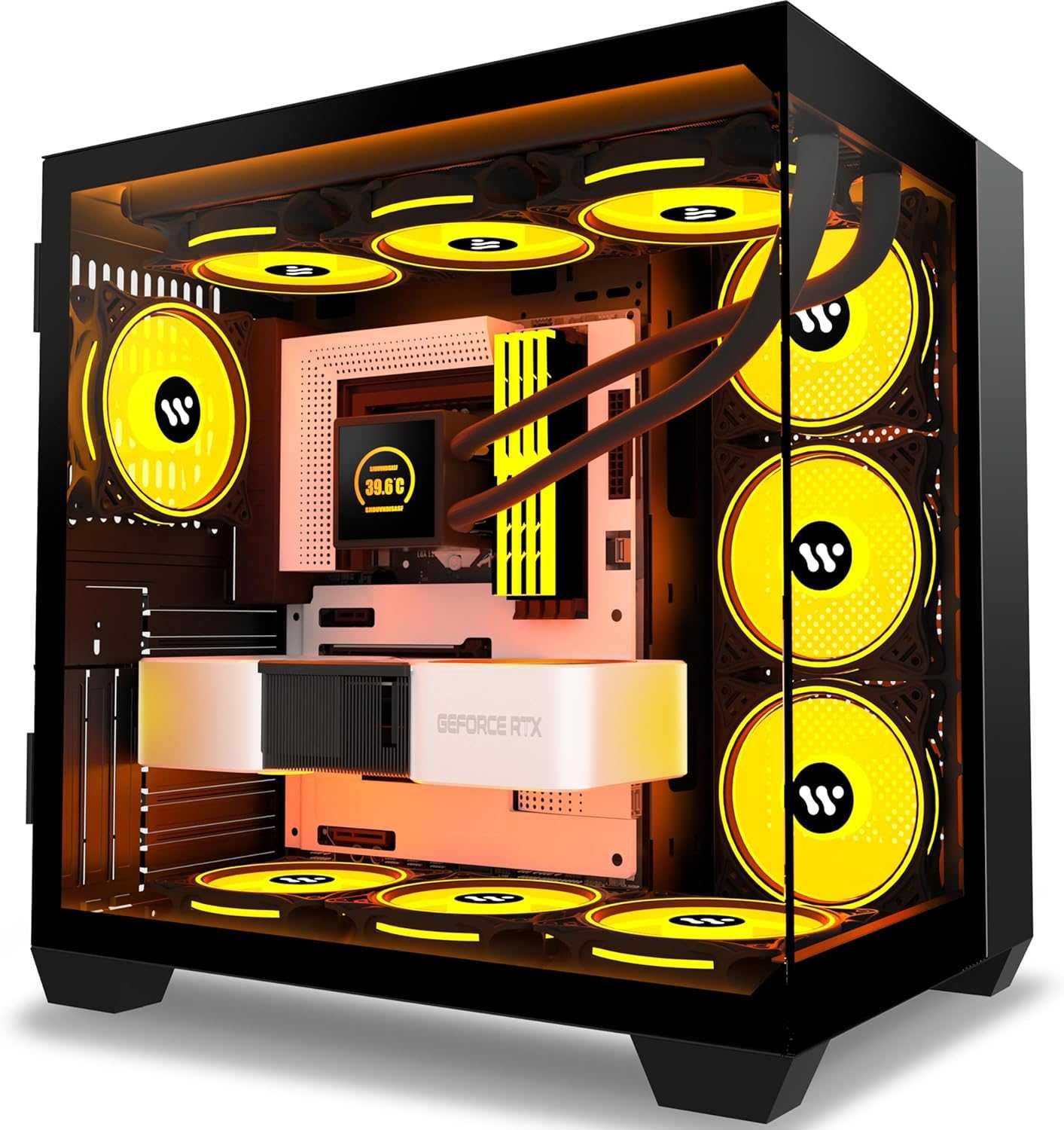 корпус пк AMANSON H03 Black із загартованого скла (without ARGB Fan)