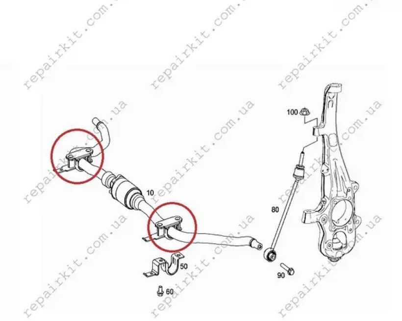 Втулки переднего стабилизатора Mercedes-Benz W166, X166, C292