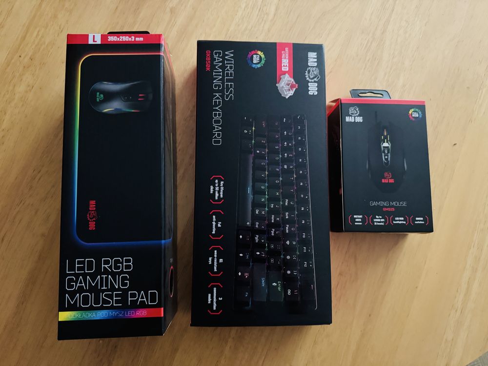 Komplet Gamingowy MadDog Klawiatura GK850K + Mysz GM515 + Podkladka