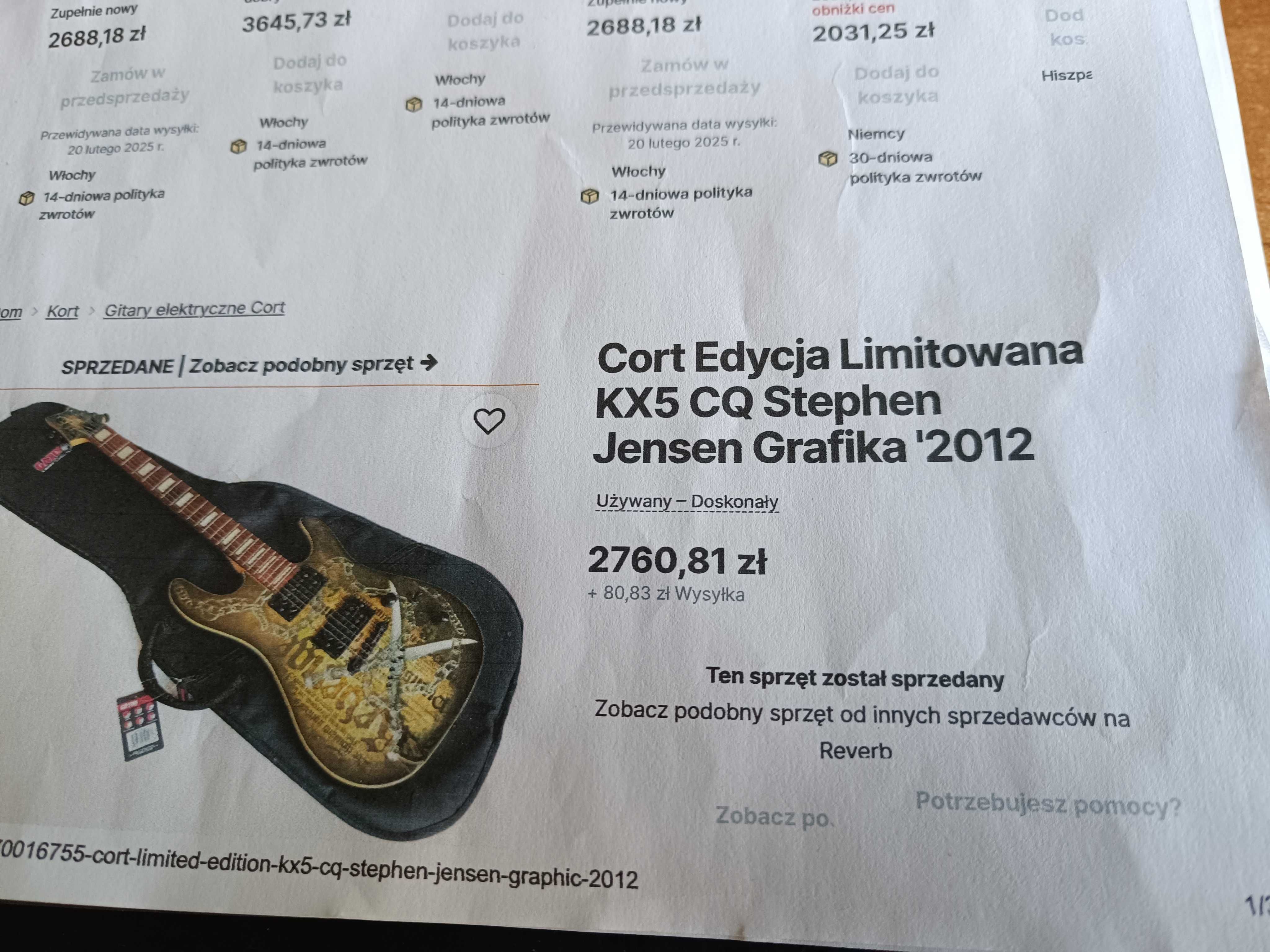 Gitara elektryczna + wzmaczniacz marschall Velvestate 8080  Okazja