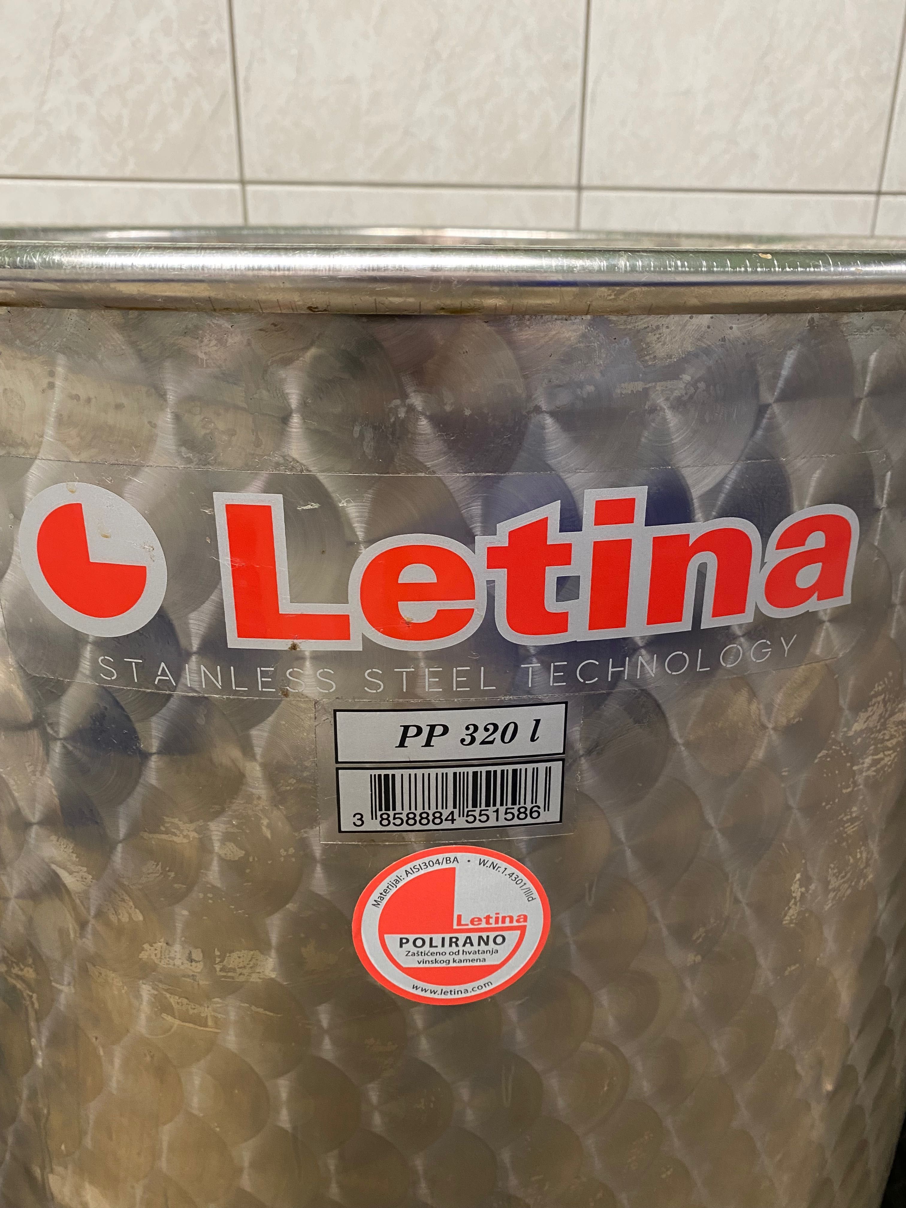 Zbiornik Letina 320l do fermentacji, przechowywania kombuchy, wina etc