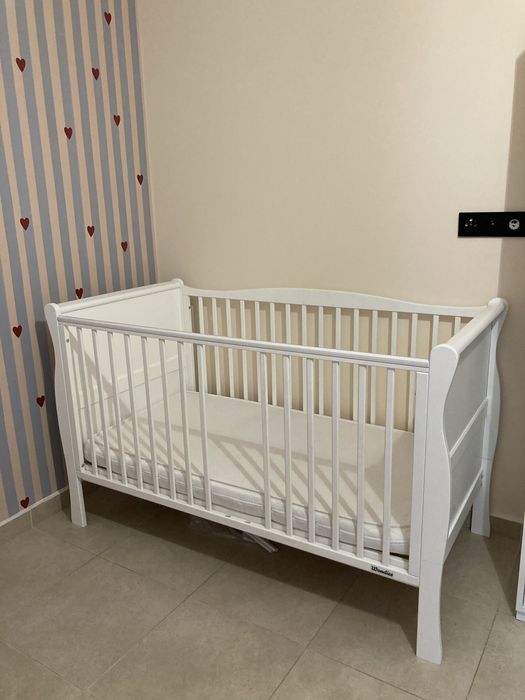 Łóżko 2 w 1 Noble Cot Bed 140×70 + materac woodies