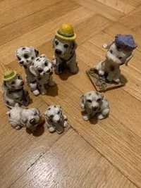 Pieski figurki, figurki kolekcja psów - 7 sztuk, dalmatyńczyki
