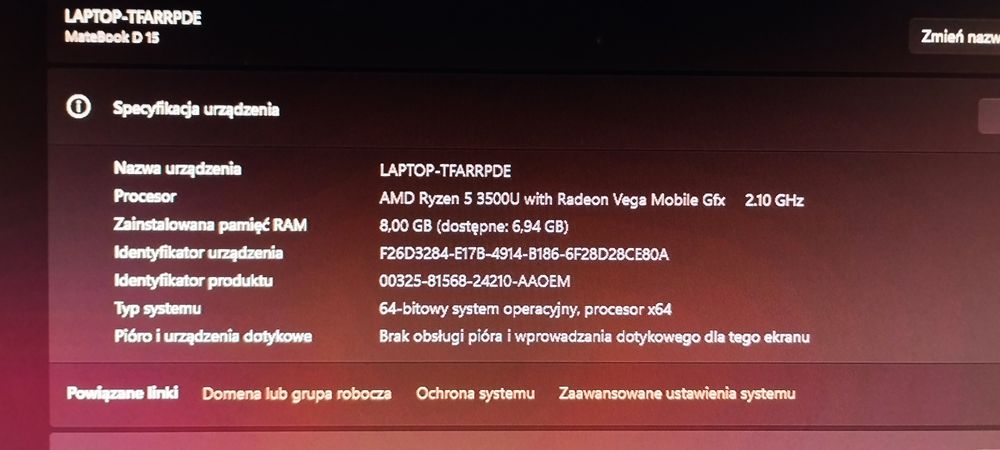 Laptop Huawei D15