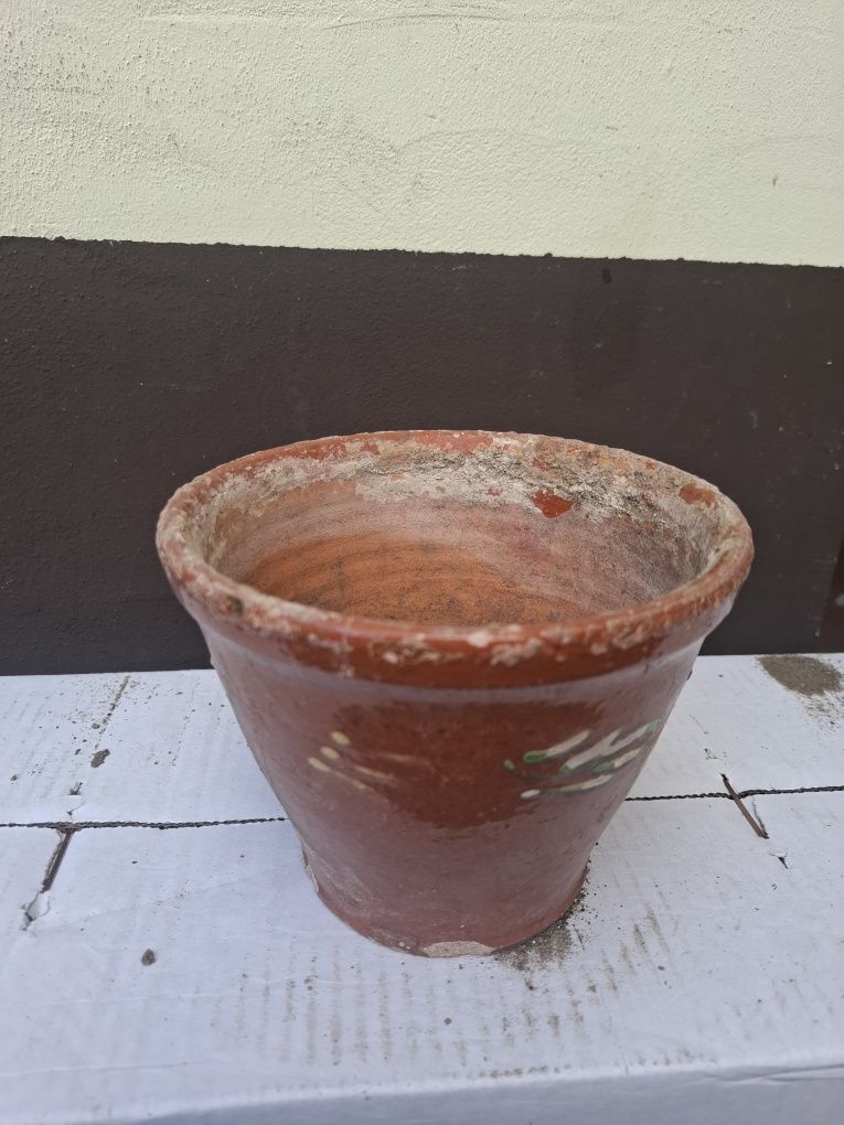 Donica ceramiczna szkliwiona prl