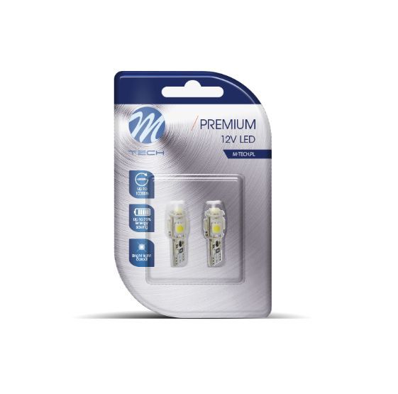 2X żarówka dioda LED L321 - W5W 5XSMD5050 CANBUS BIAŁA M-Tech