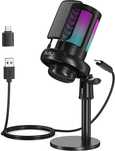 MIKROFON GAMINGOWY NJSJ me6s usb oświetlenie RGB