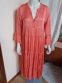 Sukienka koralowa PINK Cherry made in Italy M/L