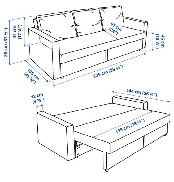 Sofá-cama 3 lugares FRIHETEN