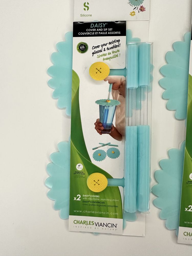 Conjunto de Tampas de Silicone e Palhinhas Charles Viancin