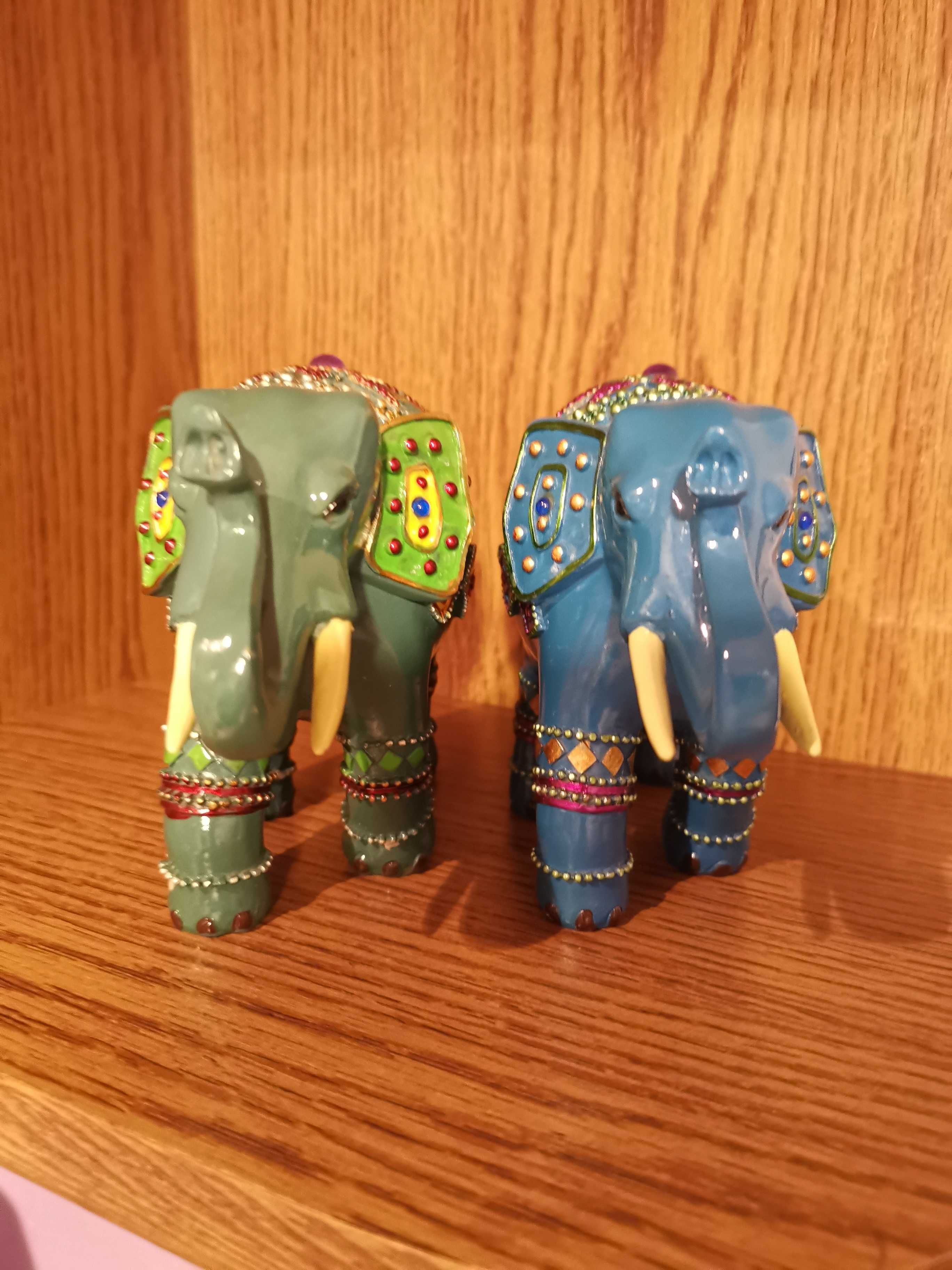 Figurki słonie zielony i niebieski