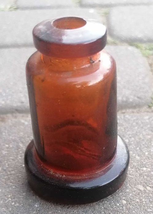 Korek od gąsiora do wina Buteleczka flakonik stare szkło PRL