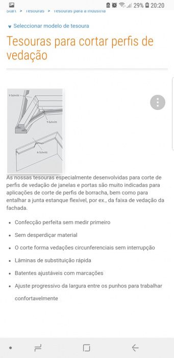 Tesoura de cortar perfil