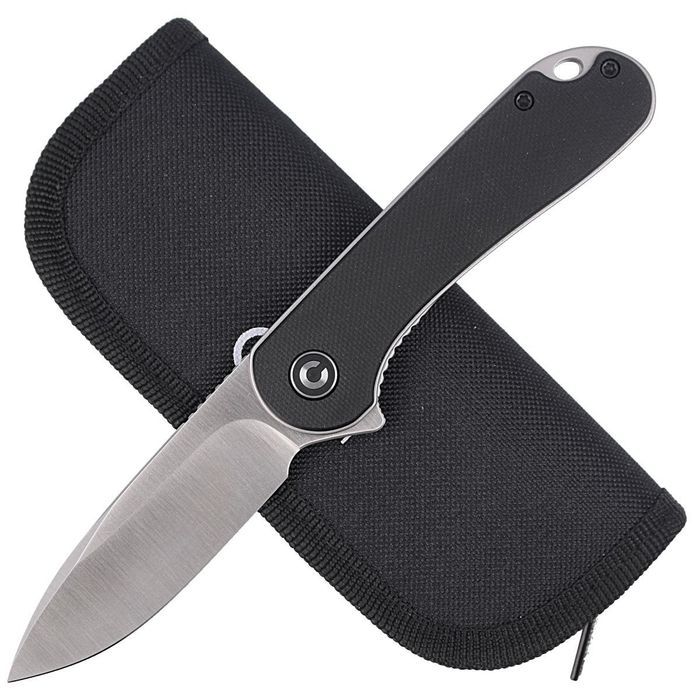 Nóż składany CIVIVI Elementum Flipper Black G10, Satin Finish
