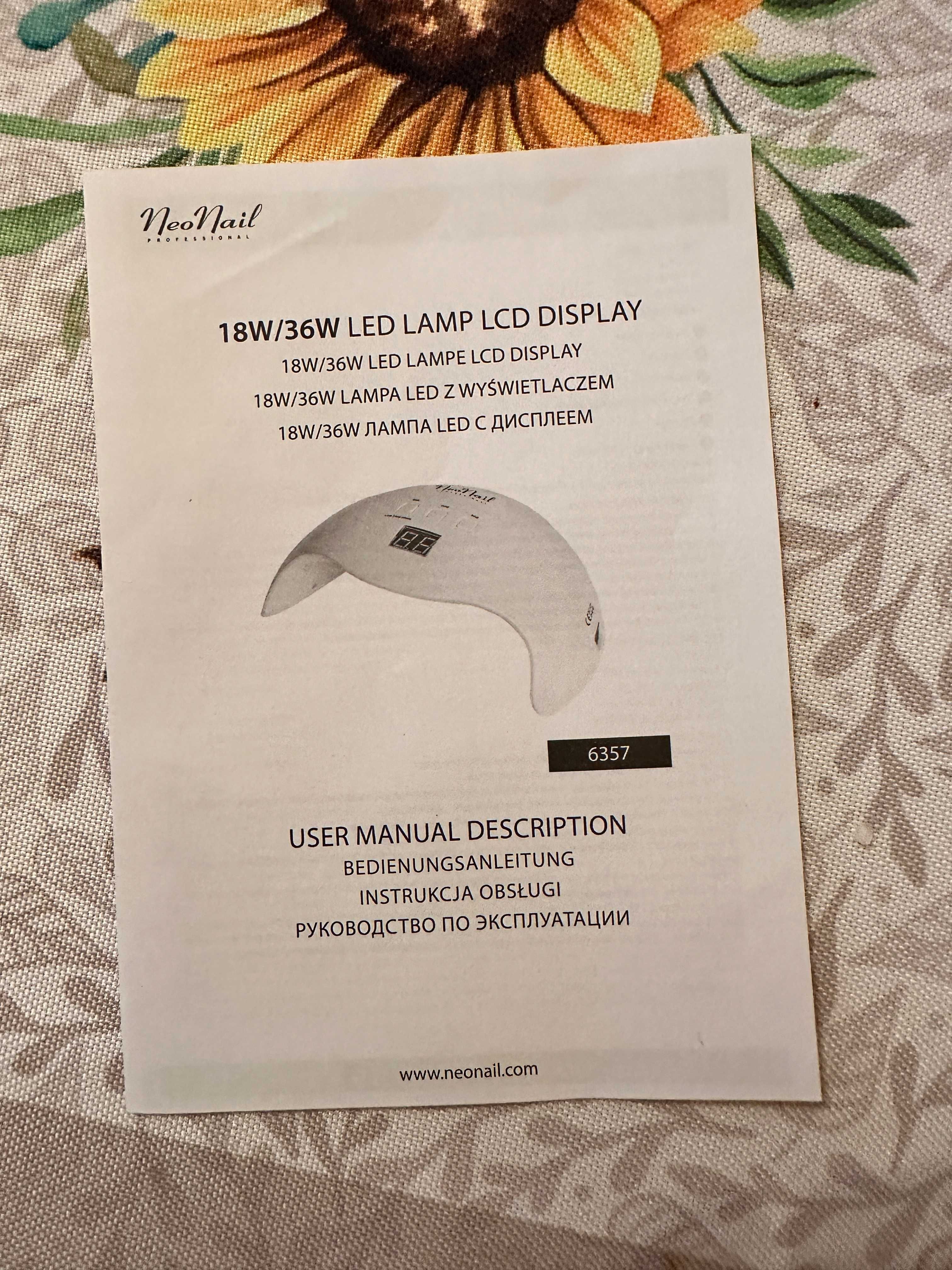Lampa Neonail LED 18W/36 LCD do paznokci hybrydowych i żelowych