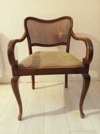 Fotel krzesło z rafią stare