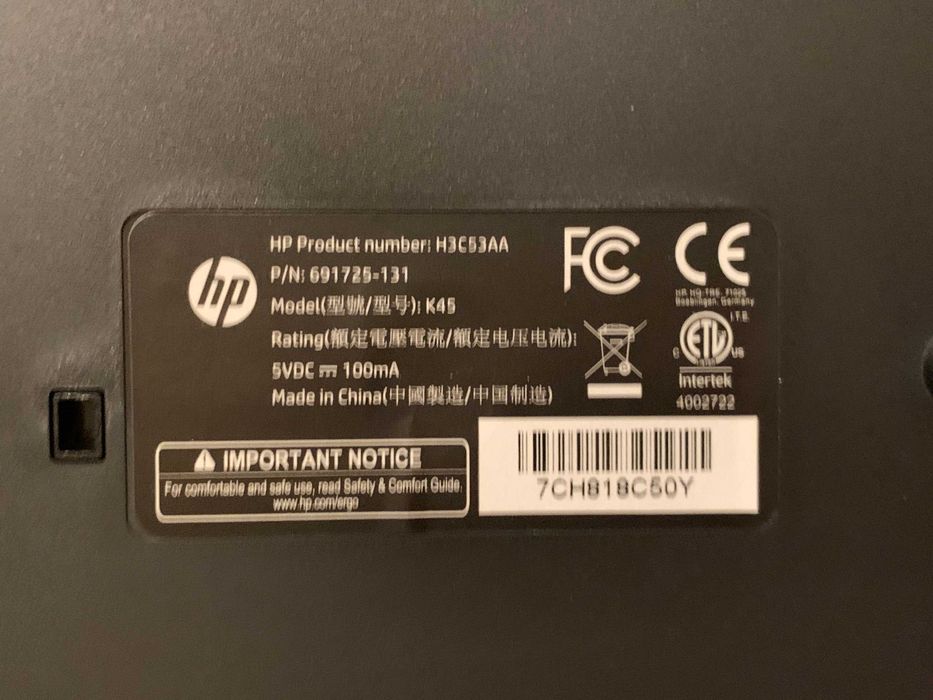 Teclado novo HP preto para computador