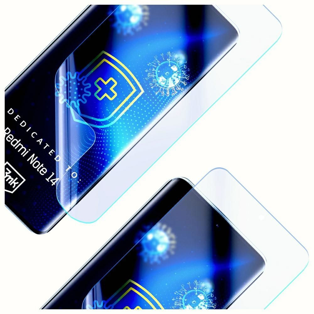 Folia Antymikrobowa montowana na mokro 3MK do Redmi Note 14 4G