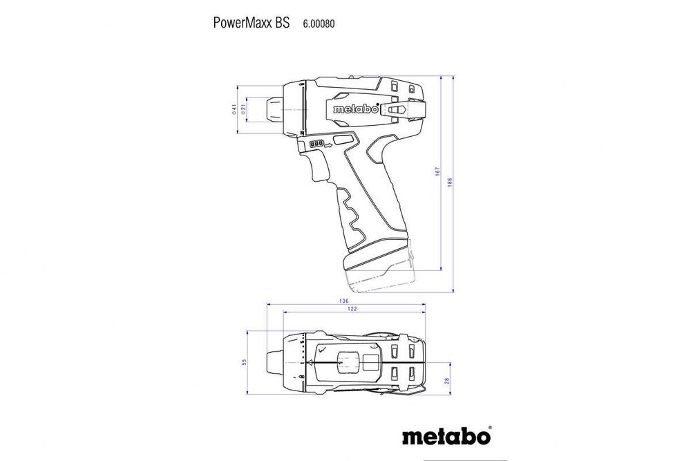 Akum. wiertarko-wkrętarka PowerMaxx Metabo BS 12 2x 2,0 Ah + osprzęt