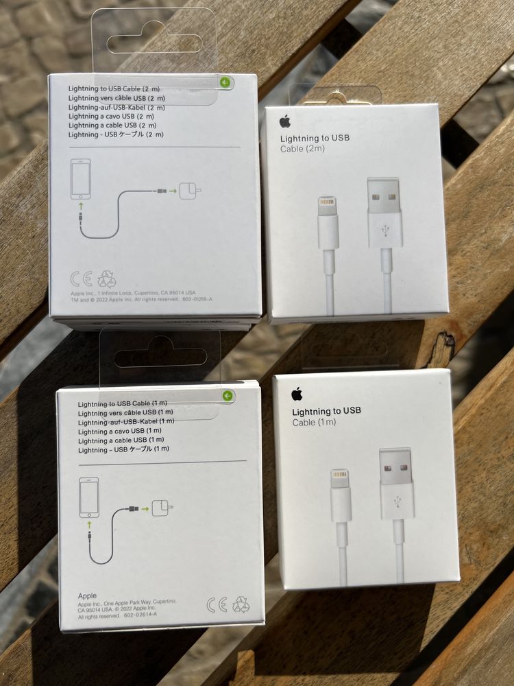 Cabo original  Apple de 1 e 2 metros LIGHTNING / USB para iPhone, iPad, iPod…