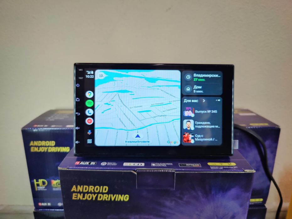 Автомагнитола 7" дюймов 1Din 2/32гб CarPlay Android Auto + Рамка