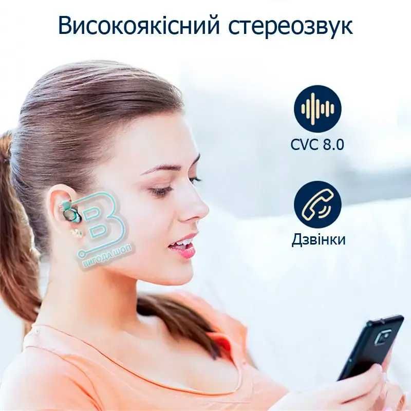 Бездротові навушники TWS F9 з Bluetooth і вбудованим мікрофоном