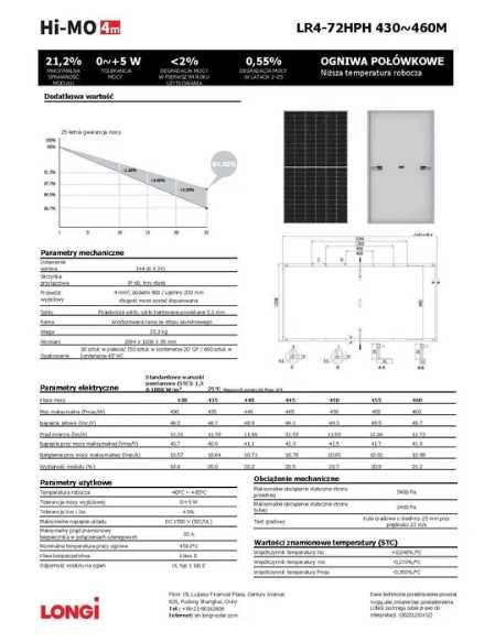 PANELE fotowoltaiczne LONGI SOLAR LR4-72HPH-445W
