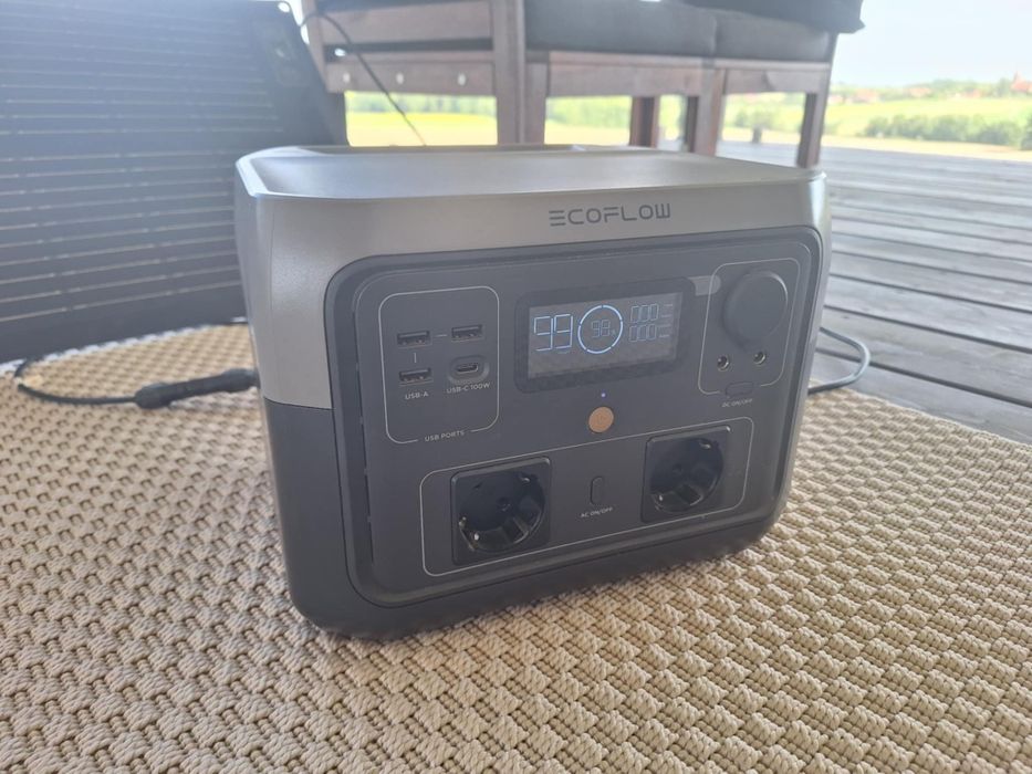 Stacja zasilania ecoflow 512Wh/1000W, panel słoneczny GWARANCJA