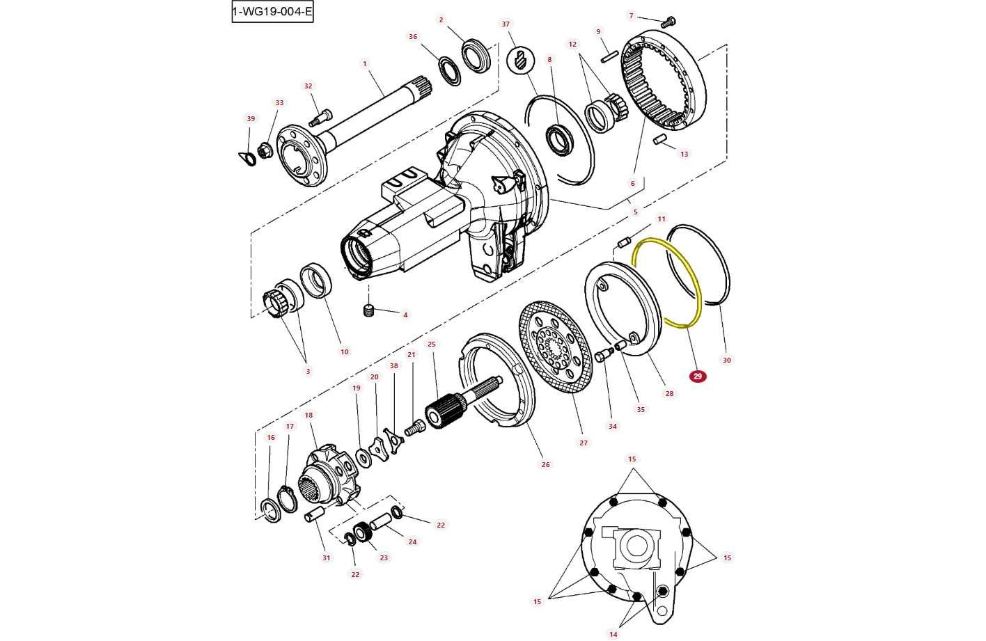 Oring zwolnicy tylnego mostu Massey Ferguson 3617.902M3 ORYGINAŁ AGCO