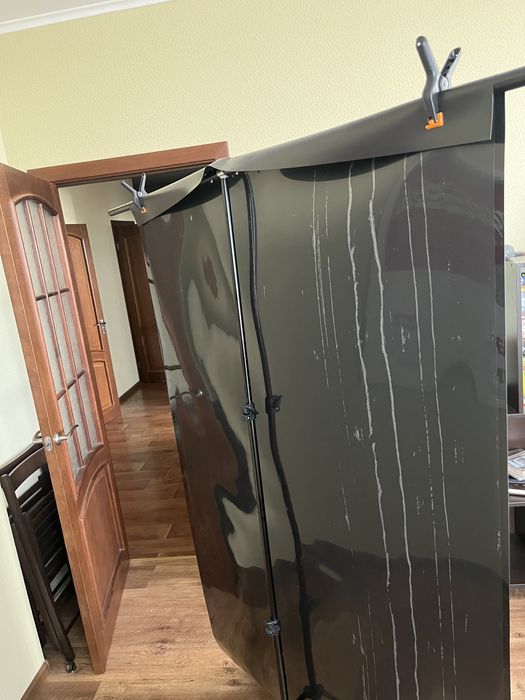 Комплект ПВХ фон черный, держатель фона стойка