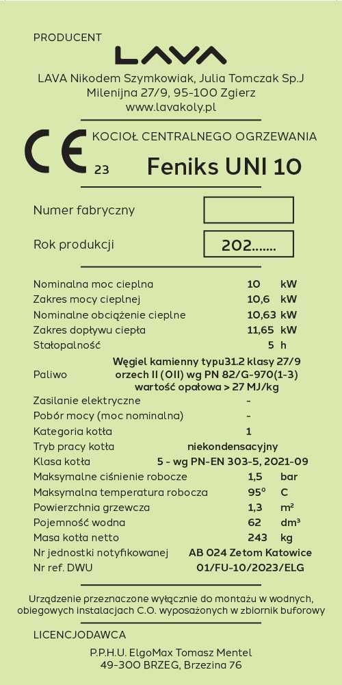 Kocioł UniTech 10kW