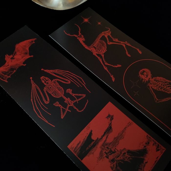 Zakładka do książek nietoperz szkielet dwustronna